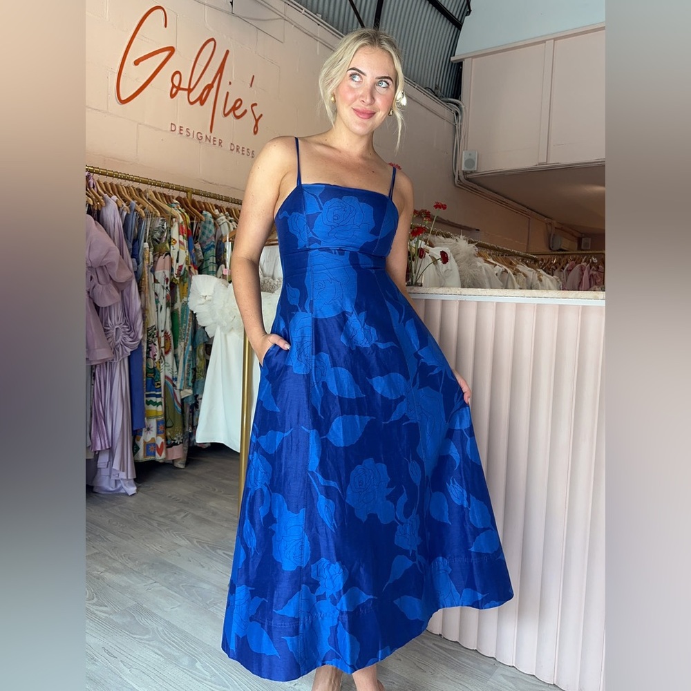 Aje Blue Floral Midi Dress - Picture 5 of 7
